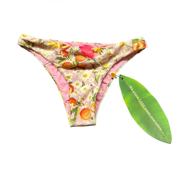 FARM RIO eco friendly Tangerine Dream low rise cheeky bikini bottoms size XS NWT - Picture 2 of 5